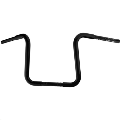Cyclesmiths - Cyclesmiths 1-1/4in. California Lane-Splitter Ape Handlebar for 1in. Clamp Area - 12in. Rise - Gloss Black - 113CA12TBWBP