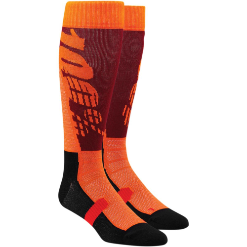 100% - 100% Hi Side Performance Moto Socks - 24008-060-18 - Burgandy/Black - Lg-XL