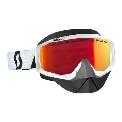 Scott USA - Scott USA Hustle Snowcross Goggles - 262582-1035024 - White/Black / Amp Red Chrome Lens - OSFM