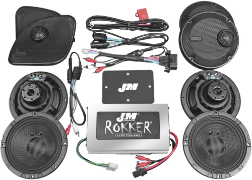 J&M - J&M Rokker XXR Extreme 700W Audio/Install Kit - XXRK-700SP4-15RU-CVO