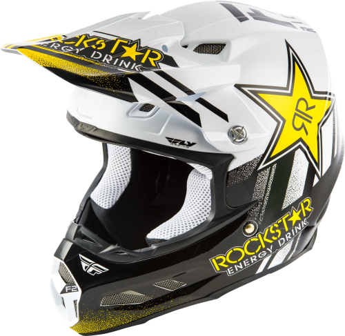 Fly Racing - Fly Racing F2 Carbon MIPS Rockstar Helmet - 73-4077-4 - Rockstar Black/White - X-Small