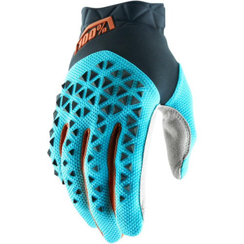 100% - 100% Airmatic Gloves - 10012-264-10 - Gray/Navy/Cyan - Small