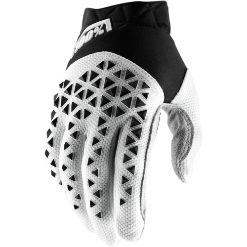 100% - 100% Airmatic Gloves - 10012-011-12 - Black/White/Silver - Large