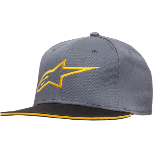 Alpinestars - Alpinestars Ageless Flatbill Hat - 1035-81015-18LX - Charcoal/Yellow - Lg-XL