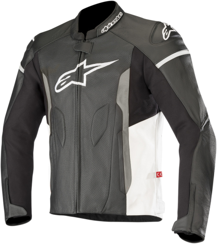Alpinestars - Alpinestars Faster Leather Jacket - 3103618-12-58 - Black/White - 48