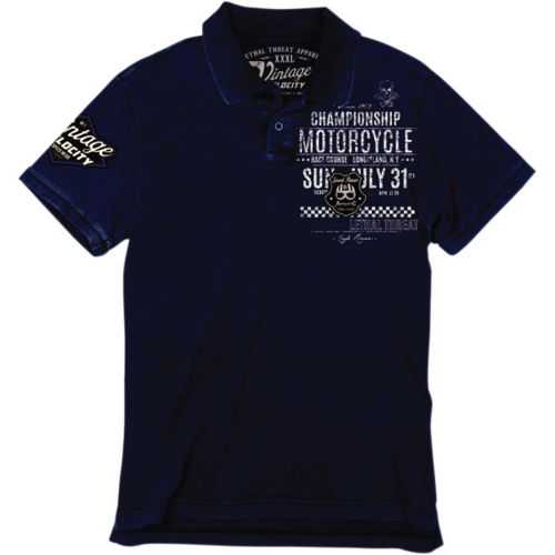Lethal Threat - Lethal Threat Cafe Racer Polo - PL34005L - Blue - Large