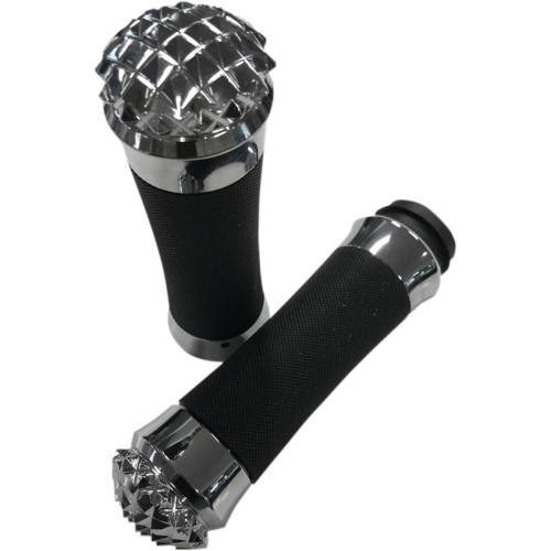 Eddie Trotta Designs - Eddie Trotta Designs Two-Piece Comfort Grips - Crosscut - Chrome - TC-798