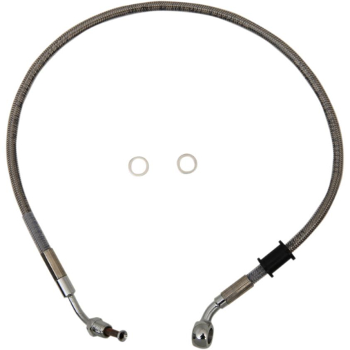 Drag Specialties - Drag Specialties Extended Length Stainless Steel Front Brake Line Kit - +2in. - Clear-Coated - 1741-5272