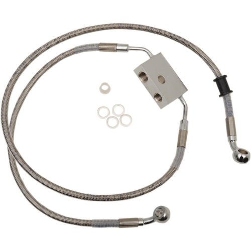 Drag Specialties - Drag Specialties Standard Length Front Stainless Steel Brake Line Kit - Clear - 1741-5314