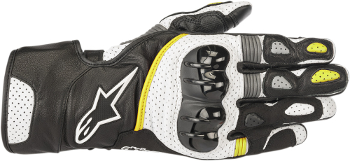 Alpinestars - Alpinestars SP-2 V2 Leather Gloves - 3558218-125-S - Black/White/Yellow Fluo - Small