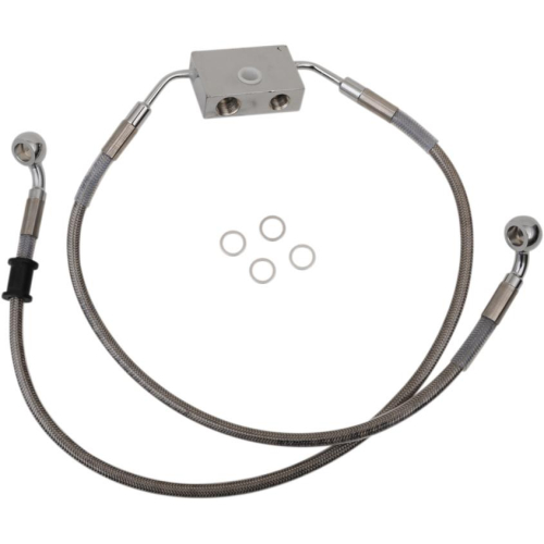 Drag Specialties - Drag Specialties Standard Length Front Stainless Steel Brake Line Kit - Clear - 1741-5300
