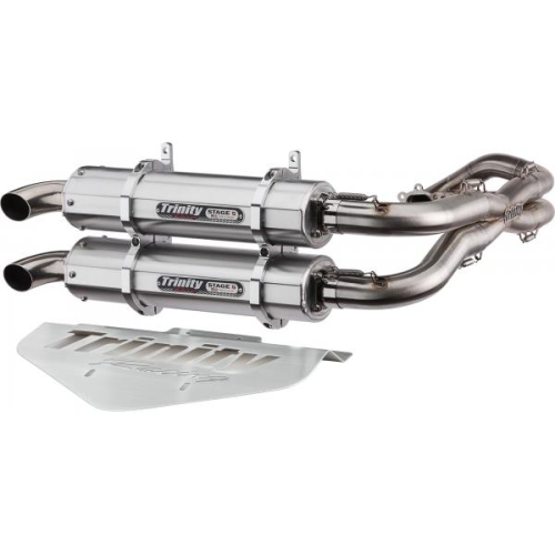 Trinity Racing - Trinity Racing Stage 5 Dual Exhaust System - Brushed - TR-4164D