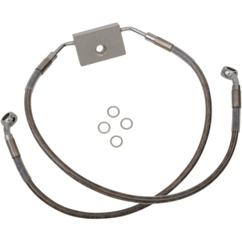 Drag Specialties - Drag Specialties Standard Length Front Stainless Steel Brake Line Kit - Clear - 1741-5284