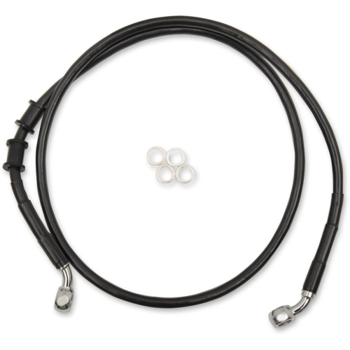 Drag Specialties - Drag Specialties Extended Length Stainless Steel Front Brake Line Kit - +12in. - Black Vinyl - 1741-5369