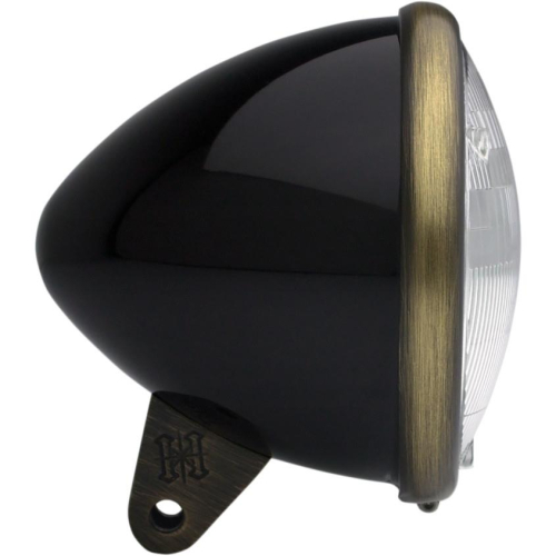 Headwinds - Headwinds 5 3/4in. Bullet Headlight Housing - Standard Bullet Smooth - Black/Antique Brass - 1-5100ZQQA
