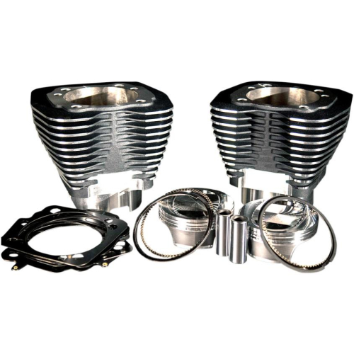 Revolution Performance - Revolution Performance Bolt-On Big Bore Kit - 4.5in. Bore - 10.8:1 Compression - Domed Black with Highlighted Fins - 201-140TM