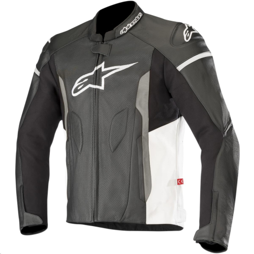 Alpinestars - Alpinestars Faster Leather Jacket - 3103618-12-60 - Black/White - 50