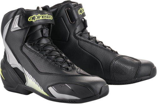Alpinestars - Alpinestars SP-1 V2 Riding Shoes - 251101815941 - Black/Silver/Yellow Fluo - 7.5