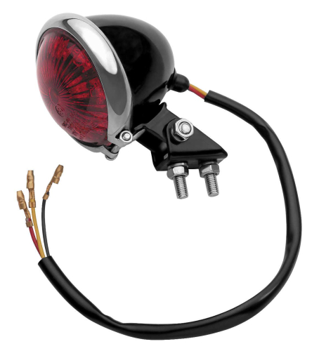 Motone - Motone Bates Style Taillight - Black/Polished - MTE018