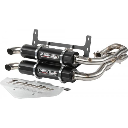 Trinity Racing - Trinity Racing Stage 5 Dual Exhaust System - Black - TR-4164D-BK