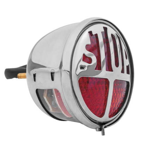 Motone - Motone Miller/Vincent Style Taillight - Stop - Polished - MTE024