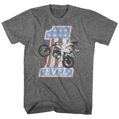 Evel Knievel - Evel Knievel Gray One T-Shirt - EK5125L - Gray - Large