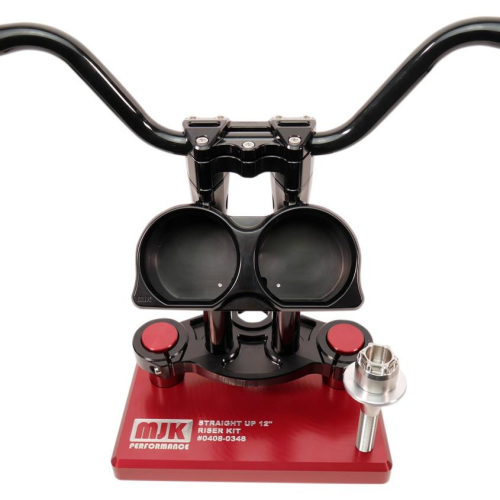 MJK Performance - MJK Performance Complete Handlebar Riser Kit - 12in. Straight - Black Anodized Finish - P-4471