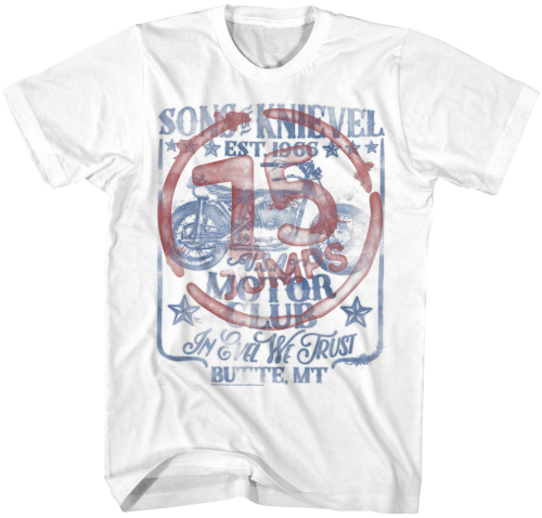 Evel Knievel - Evel Knievel Evel 75 Jumps T-Shirt - EK5112M - White - Medium