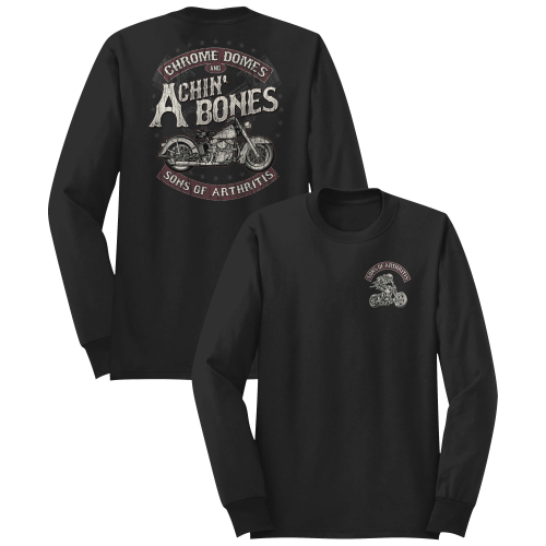 Evel Knievel - Evel Knievel SOA Chrome Domes Long Sleeve T-Shirt - SOA501_206LG - Black - Large