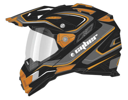 Cyber Helmets - Cyber Helmets UX-33 Chaos Helmet - UX33-5-BKORG-2XL - Black/Orange - 2XL