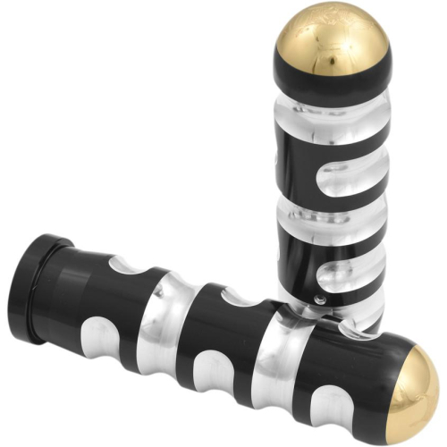 Kens Factory - Kens Factory Neo-Fusion Grips - Classic - Black Machine with Brass Caps - 1-017