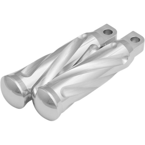 Kens Factory - Kens Factory Neo-Fusion Footpegs - 4 1/2in. - Spiral - Polished - 5-040
