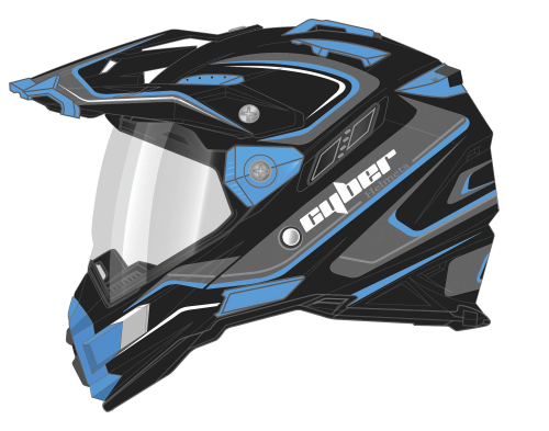 Cyber Helmets - Cyber Helmets UX-33 Chaos Helmet - UX33-5-BKBLU-2XL - Black/Blue - 2XL