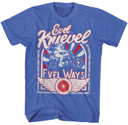 Evel Knievel - Evel Knievel Evel Ways 2 T-Shirt - EK5110L - Blue - Large