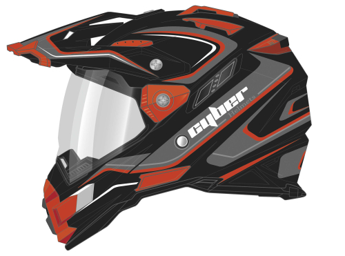 Cyber Helmets - Cyber Helmets UX-33 Chaos Helmet - UX33-5-BKRED-2XL - Black/Red - 2XL
