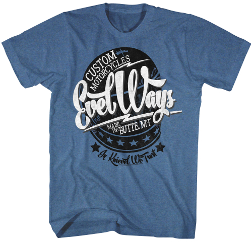 Evel Knievel - Evel Knievel Evel Ways T-Shirt - EK5104M - Blue - Medium