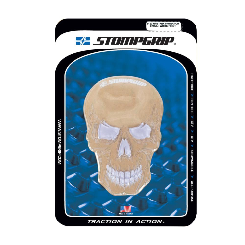 Stompgrip - Stompgrip Skull Tankpad - Clear/White - 51-02-1002