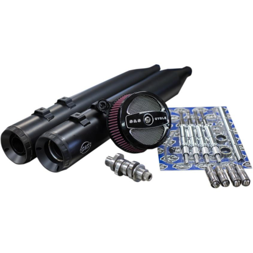 S&S Cycle - S&S Cycle Stage II Kit - 465 Chain Drive Cams - Black Mufflers - 330-0683