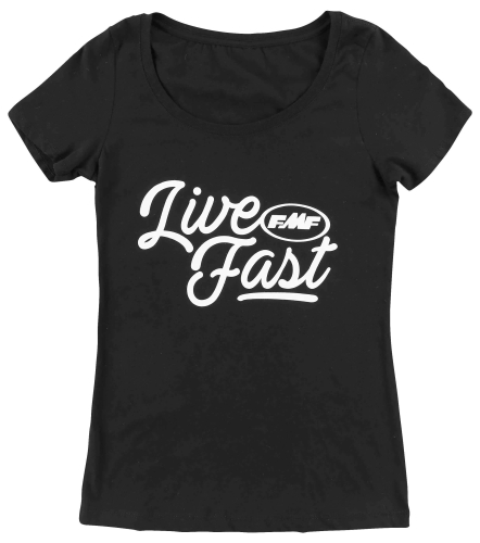 FMF Racing - FMF Racing Live Fast Womens Scoop T-Shirt - HO7418902-BLK-WMD - Black - Medium