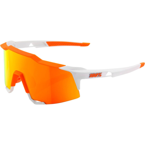 100% - 100% Speedcraft Sunglasses - 61001-254-43 - Orange/White / Red Mirror Lens - OSFM