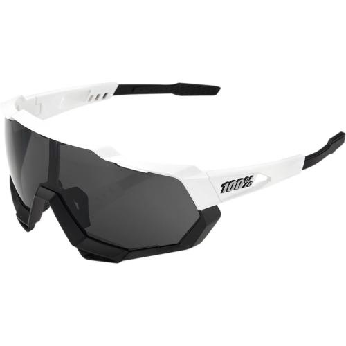 100% - 100% Speedtrap Sunglasses - 61023-011-57 - White / Black Smoke Lens - OSFM