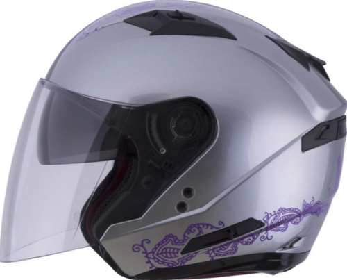 G-Max - G-Max OF77 Eternal Helmet - G3775597 - Silver/Violet - X-Large