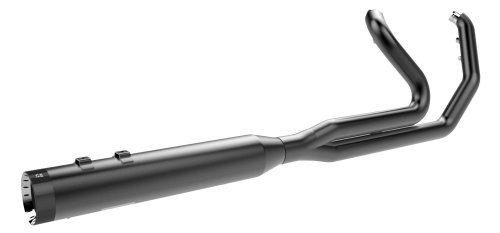 Khrome Werks - Khrome Werks 3-Step 2-Into-1 Headers with 4-1/2in. HP-Plus Mufflers - Black with Billet Tip - 200760