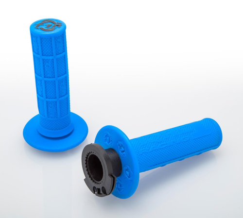 TORC1 Racing - TORC1 Racing Defy MX Lock-On Half Waffle Grips - Electric Blue - 3755-0312