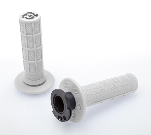 TORC1 Racing - TORC1 Racing Defy MX Lock-On Half Waffle Grips - White - 3750-0102