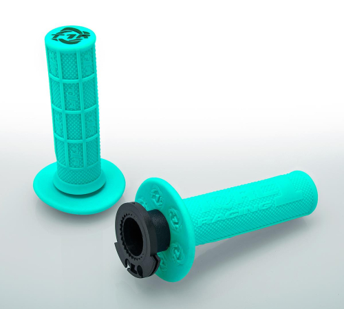 TORC1 Racing - TORC1 Racing Defy MX Lock-On Half Waffle Grips - Mint - 3750-0812