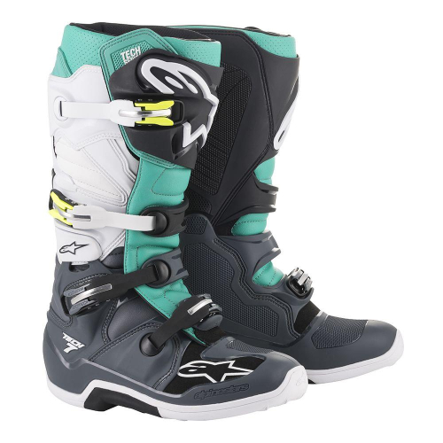 Alpinestars - Alpinestars Tech 7 Boots - 201201490729 - Dark Gray/Teal/White - 9