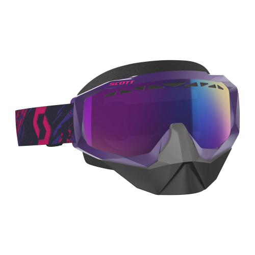 Scott USA - Scott USA Hustle Snowcross Goggles - 262582-2880315 - Purple/Pink / Amp Teal Chrome Lens - OSFM