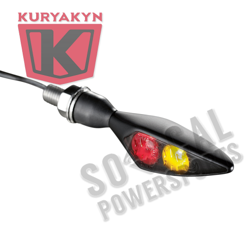 Kuryakyn - Kuryakyn Micro/Rhombus Marker Light - Rear Left - Black Housing - Dark Red/Amber - 2547