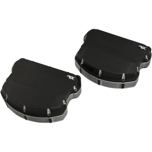 Kens Factory - Kens Factory Rocker Box Covers - Neo-Fusion - Black Anodized Machine Cut - 8-201